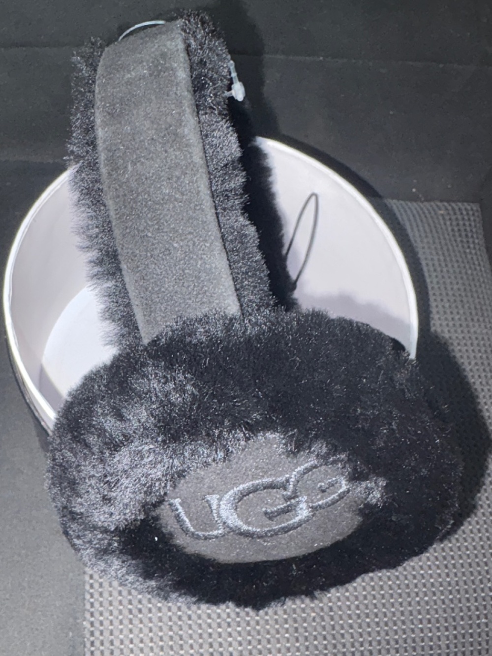 Ugg Embroidered Logo Shearling Ear Muffs